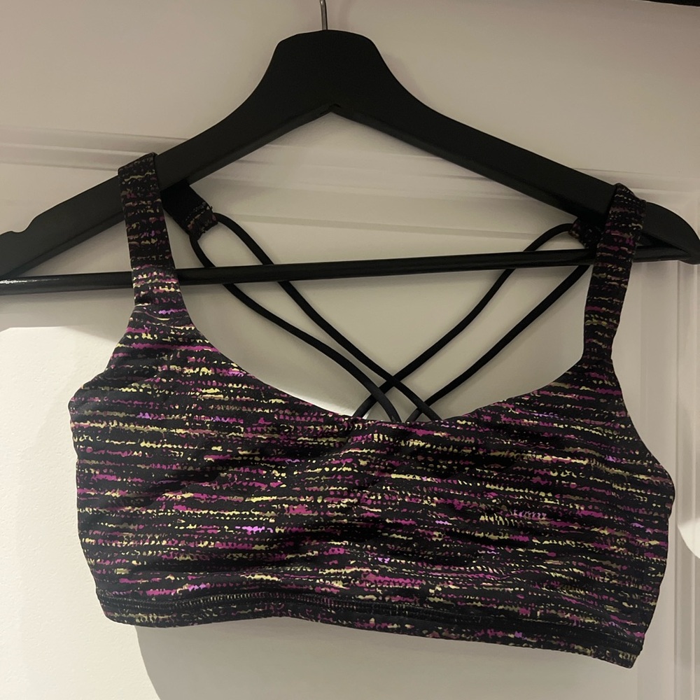 Colorful Striped Sports Bra